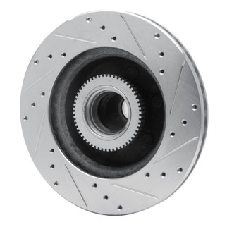 R1 93-96 Dodge DAKOTA RWD Front Left Drilled & Slotted Silver Brake Rotor