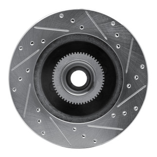 R1 93-96 Dodge DAKOTA RWD Front Left Drilled & Slotted Silver Brake Rotor