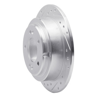 R1 04-06 Kia AMANTI Rear Left Drilled & Slotted Silver Brake Rotor