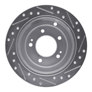 R1 04-06 Kia AMANTI Rear Left Drilled & Slotted Silver Brake Rotor