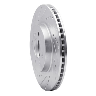 R1 12-23 Hyundai ACCENT Front Left Drilled & Slotted Silver Brake Rotor