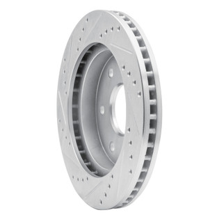 R1 91-96 Dodge DAKOTA RWD Front Right Drilled & Slotted Silver Brake Rotor
