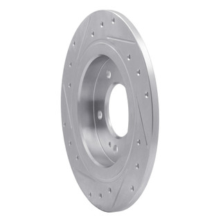 R1 13-25 Hyundai Elantra GT Rear Right Drilled & Slotted Silver Brake Rotor