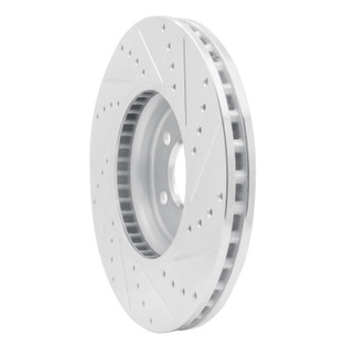 R1 08-12 Audi Q5 (Mexico) Front Left Drilled & Slotted Silver Brake Rotor