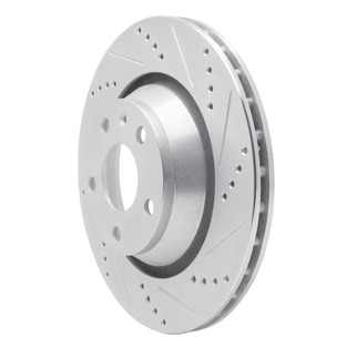 R1 08-15 Audi TT Quattro Rear Right Drilled & Slotted Silver Brake Rotor