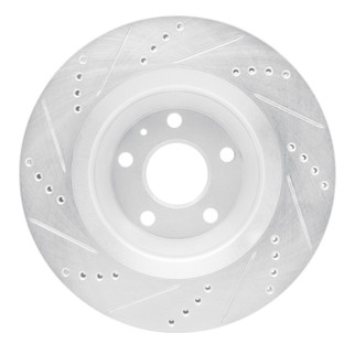 R1 08-15 Audi TT Quattro Rear Right Drilled & Slotted Silver Brake Rotor