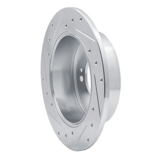 R1 07-12 Kia Rondo (Canada) Rear Right Drilled & Slotted Silver Brake Rotor