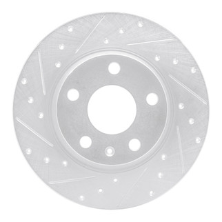 R1 08-15 Audi TT Rear Left Drilled & Slotted Silver Brake Rotor