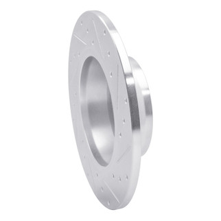 R1 08-15 Audi TT Rear Left Drilled & Slotted Silver Brake Rotor