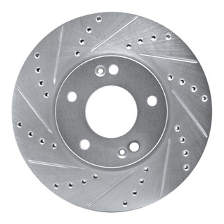 R1 07-10 Kia Rondo (Canada) Front Left Drilled & Slotted Silver Brake Rotor