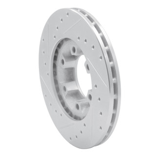 R1 07-11 Audi S6 Rear Right Drilled & Slotted Silver Brake Rotor