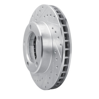 R1 80-93 Dodge W100 Front Left Drilled & Slotted Silver Brake Rotor