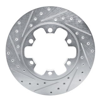 R1 15-25 Ford Transit-350 HD/DRW Rear Left Drilled & Slotted Silver Brake Rotor