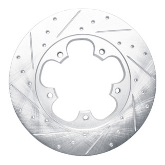 R1 15-25 Ford Transit-150 Rear Right Drilled & Slotted Silver Brake Rotor