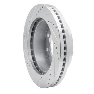 R1 73-93 Dodge B350 Front Right Drilled & Slotted Silver Brake Rotor