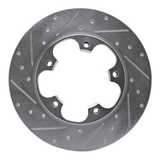 R1 15-25 Ford Transit-250 Rear Left Drilled & Slotted Silver Brake Rotor