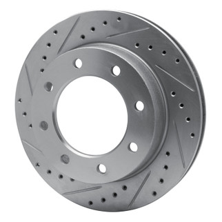 R1 73-93 Dodge B300 Van (71-74) / B300 (75-80) Front Left Drilled & Slotted Silver Brake Rotor