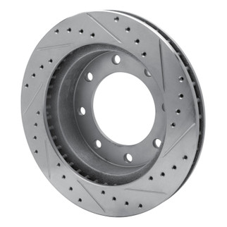 R1 73-93 Dodge B300 Van (71-74) / B300 (75-80) Front Left Drilled & Slotted Silver Brake Rotor