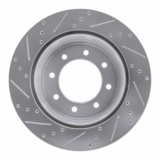R1 11-22 Ford F-350 Super Duty 2WD Rear Right Drilled & Slotted Silver Brake Rotor