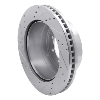 R1 11-22 Ford F-350 Super Duty 4WD Rear Right Drilled & Slotted Silver Brake Rotor
