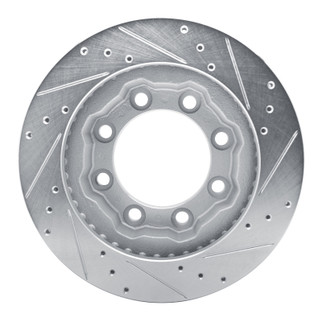R1 77-93 Chevrolet K30 Front Left Drilled & Slotted Silver Brake Rotor