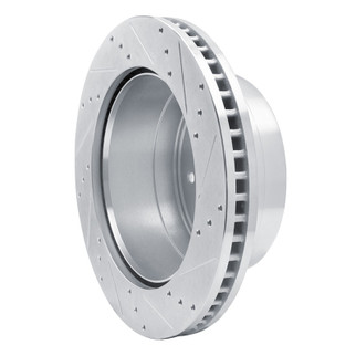 R1 11-22 Ford F-450 Super Duty Rear Left Drilled & Slotted Silver Brake Rotor