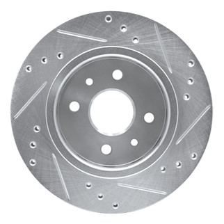 R1 01-03 Kia SEPHIA Front Left Drilled & Slotted Silver Brake Rotor