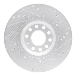 R1 97-06 Audi A6 (USA/Canada) Front Left Drilled & Slotted Silver Brake Rotor