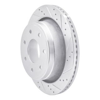 R1 12-14 Ford F-150 RWD Rear Right Drilled & Slotted Silver Brake Rotor