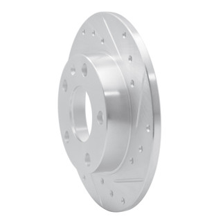 R1 02-06 Audi A4 Quattro Rear Right Drilled & Slotted Silver Brake Rotor