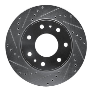 R1 09-09 Ford F-150 RWD Front Left Drilled & Slotted Silver Brake Rotor