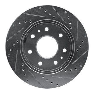 R1 09-09 Ford F-150 RWD Front Left Drilled & Slotted Silver Brake Rotor
