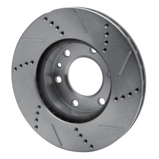 R1 06-25 American Coach Patriot Front Left Drilled & Slotted Silver Brake Rotor