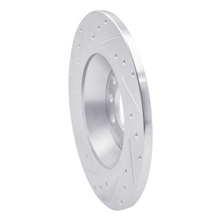 R1 05-11 Audi A6 Quattro Rear Right Drilled & Slotted Silver Brake Rotor