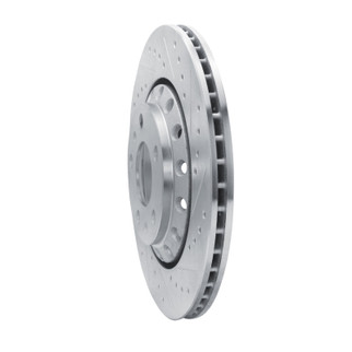 R1 04-10 Audi A8 Rear Right Drilled & Slotted Silver Brake Rotor