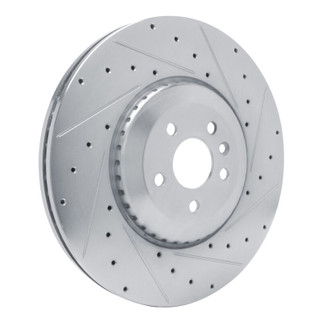 R1 21-25 Jaguar F-Pace Front Right Drilled & Slotted Silver Brake Rotor