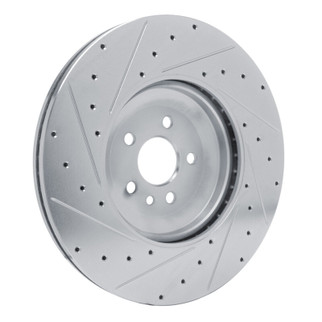 R1 21-25 Jaguar F-Pace Front Right Drilled & Slotted Silver Brake Rotor