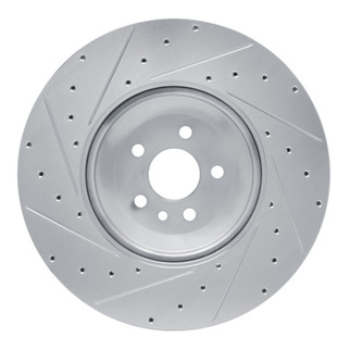 R1 21-25 Jaguar F-Pace Front Right Drilled & Slotted Silver Brake Rotor