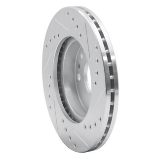 R1 94-02 Ford ASPIRE Front Left Drilled & Slotted Silver Brake Rotor