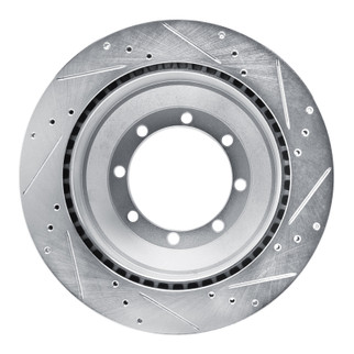 R1 08-19 Ford E-350 Super Duty Rear Left Drilled & Slotted Silver Brake Rotor