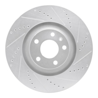 R1 05-11 Audi A6 Quattro Front Right Drilled & Slotted Silver Brake Rotor