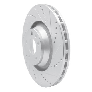 R1 05-11 Audi A6 Quattro Front Right Drilled & Slotted Silver Brake Rotor