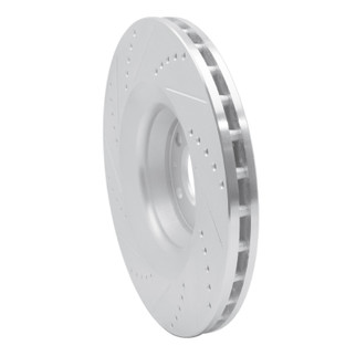 R1 05-11 Audi A6 Quattro Front Right Drilled & Slotted Silver Brake Rotor