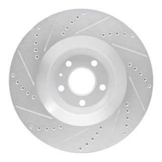 R1 05-11 Audi A6 Quattro Front Right Drilled & Slotted Silver Brake Rotor