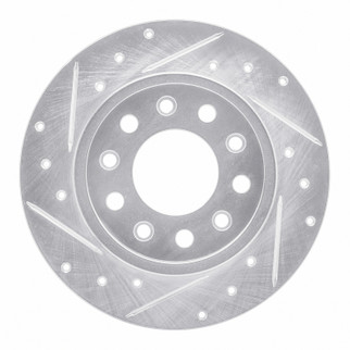 R1 13-16 Dodge DART Rear Left Drilled & Slotted Silver Brake Rotor