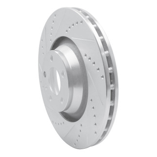 R1 05-11 Audi A6 Quattro Front Left Drilled & Slotted Silver Brake Rotor
