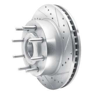 R1 06-12 Ford F-250 2WD (Super Duty) Front Right Drilled & Slotted Silver Brake Rotor