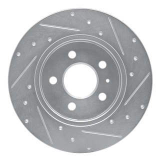 R1 00-09 Audi A4 Quattro Rear Left Drilled & Slotted Silver Brake Rotor