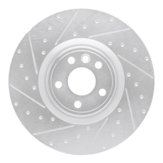 R1 18-20 Jaguar E-Pace Front Left Drilled & Slotted Silver Brake Rotor