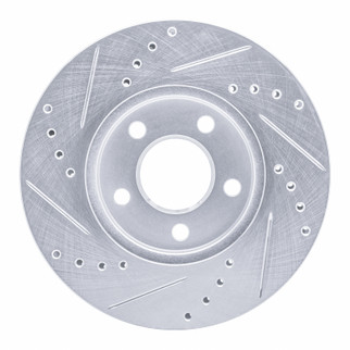 R1 00-05 Chrysler Neon Front Right Drilled & Slotted Silver Brake Rotor